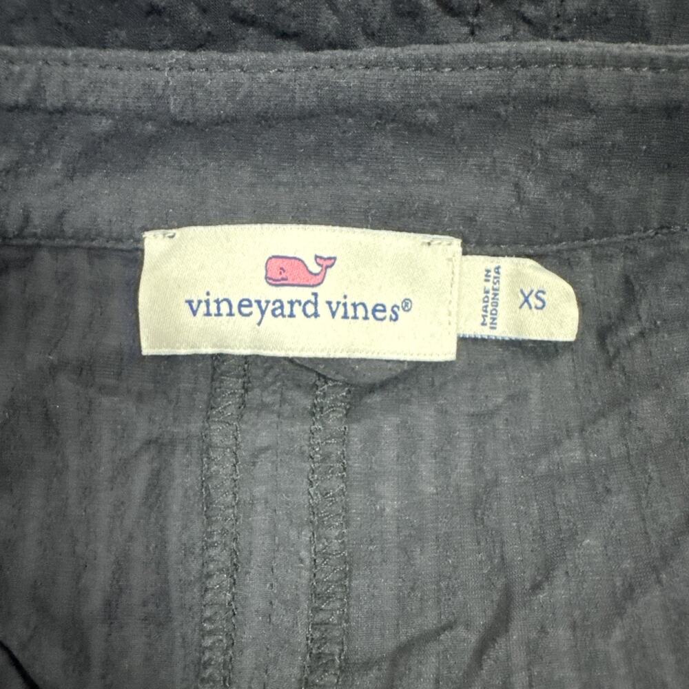 Vineyard Vines Performance Harbor Seersucker Dress V-Neck Black sz XS - Picture 6 of 6